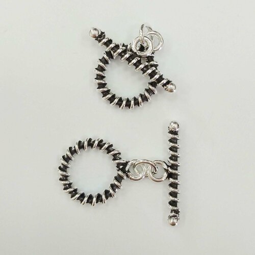 Застежка 19х15мм Индия тогл Пружинка базовый материал - латунь посеребренный с чернением 215₽