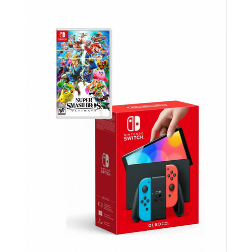 Игровая консоль Nintendo Switch OLED красно-синийMario Smash Bros 3999000₽