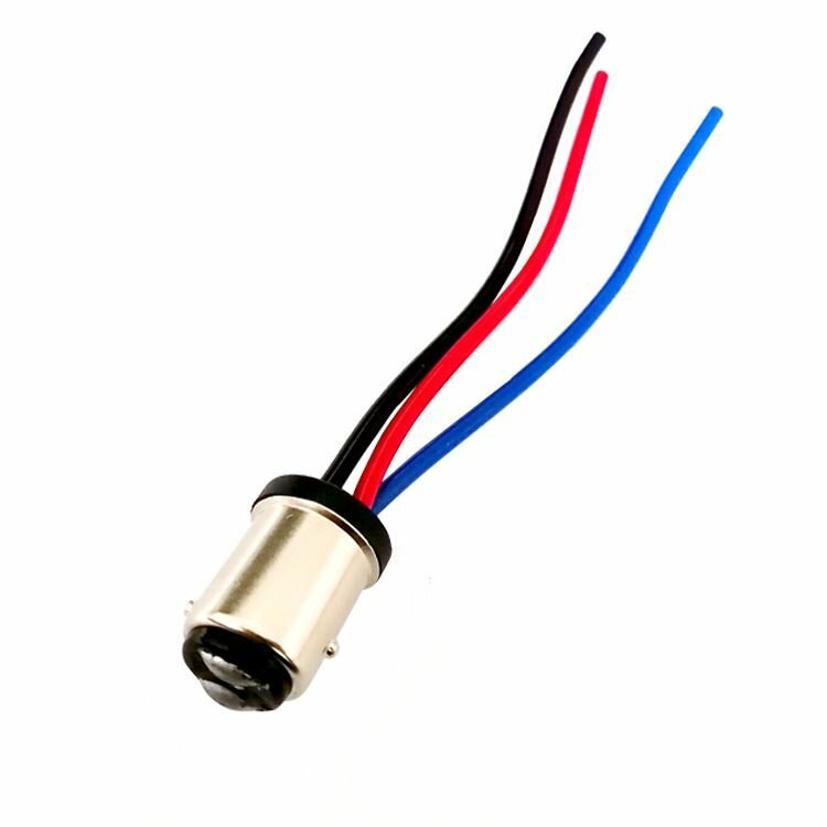 фото Патрон удленитель для лампы 1157 P21/5W цоколь BAY15d 1шт двухконтактный с проводами