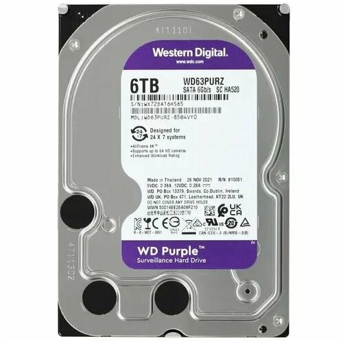 35 6 ТБ Жесткий диск WD Purple Surveillance WD62PURZ 26008₽