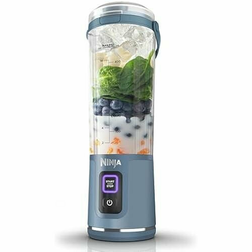 Ninja Blast BC151UKNV Портативный беспроводной мини-блендер 530 мл перезаряжаемый крышка и носик смузи протеиновые коктейли смеси льда и замороженных фруктов подарок для неенего синий джинсовый 1764100₽