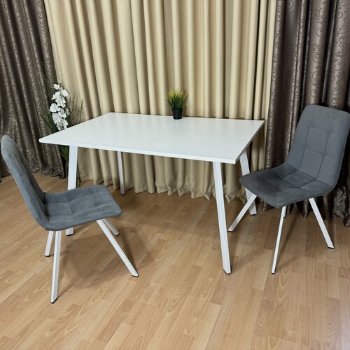 Изображение товара Стол лофт Ник 130*80 см. Столешница 22 мм Белые ножки