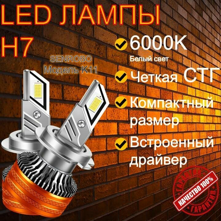 фото Светодиодные лампы H7 R10 CHIP 3570 (TOP) Led headlights (60W/9600lm)