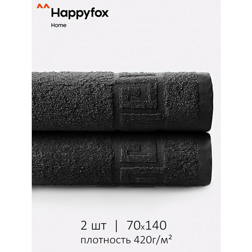 Полотенце махровое набор 2 шт 70х140 см HappyFox Home HF16170140420TGN черный 70X140 1957₽