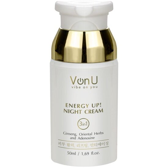 Ночной крем-энергетик для лица Von-u ENERGY UP! Night Cream Омолаживающий, 50 мл