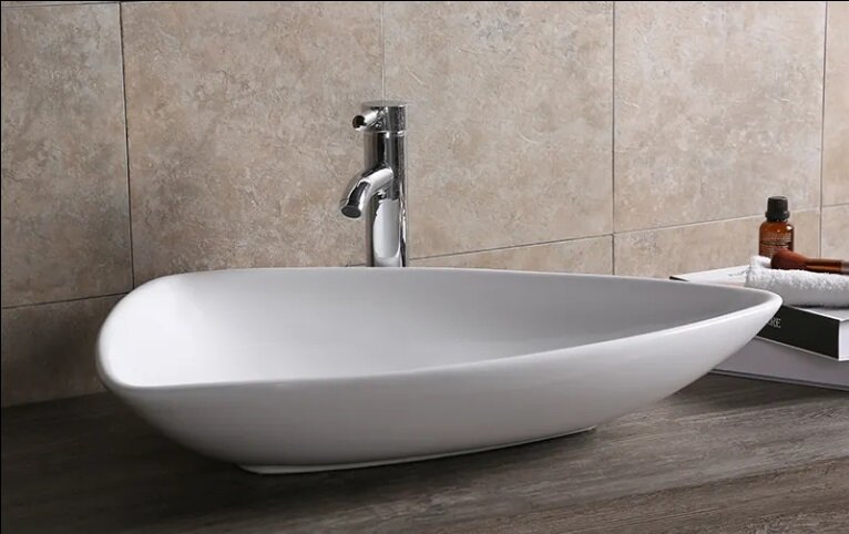 фото Раковина Cerutti SPA CR7014 накладная, белая, ассиметричная 690х370х130