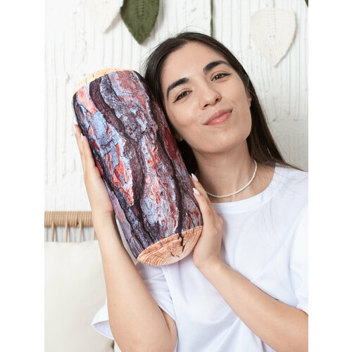 Декоративная интерьерная подушка валик под шею Бревно сосны от бренда Нескучные вещи 645₽