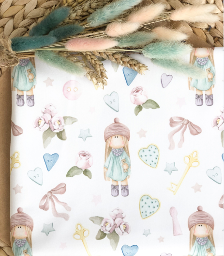 Ткань для рукоделия "Девочка" 30*80 см. 100% хлопок, плотность 140 г/м2