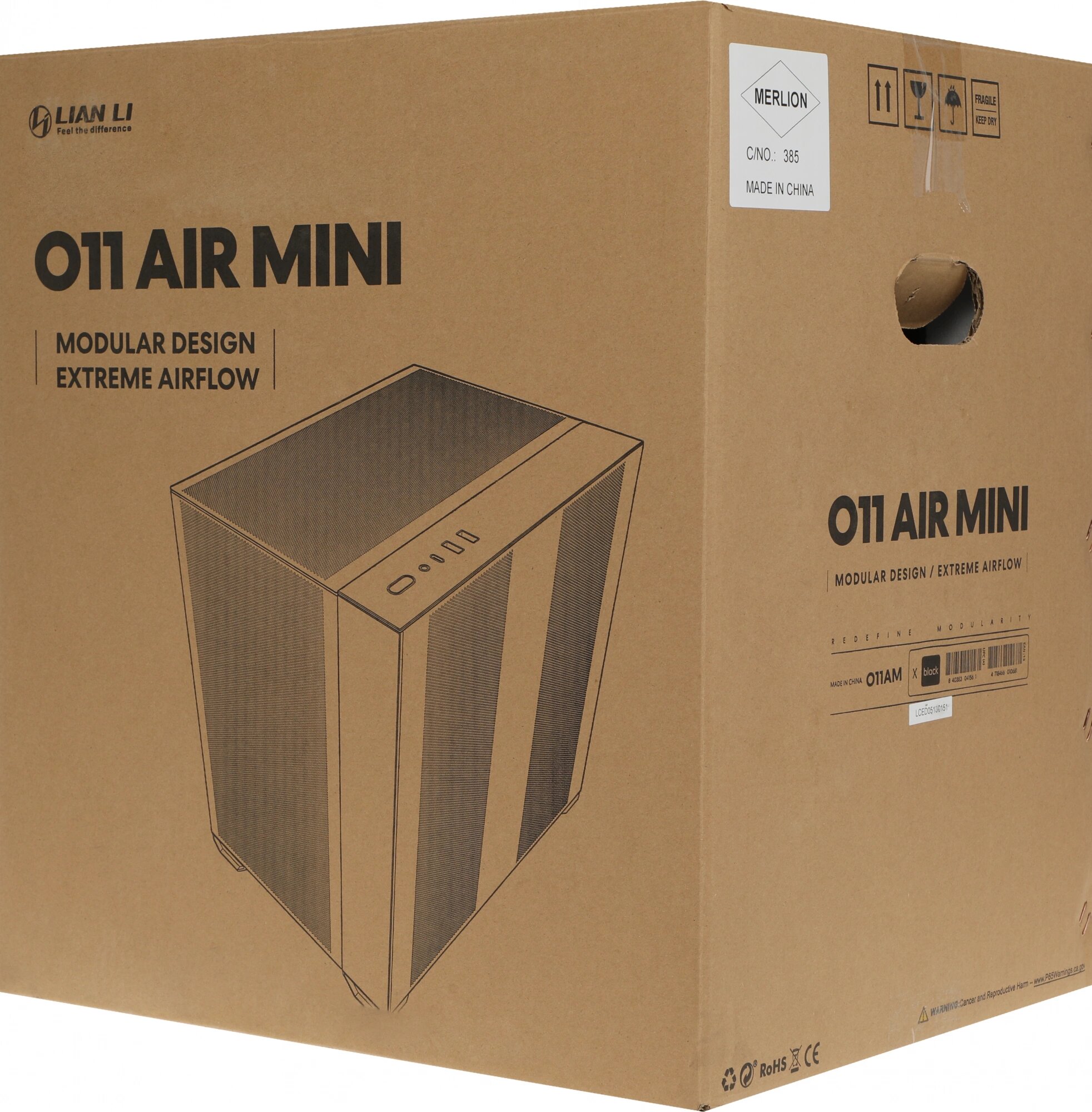 Корпус eATX Lian Li G99.O11AMX.00 черный, без БП, боковая панель из закаленного стекла, USB Type-C, 2*USB 3.0, audio - фото №1