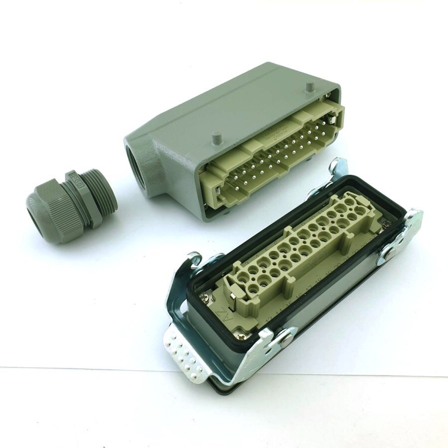 Промышленный прямоугольный силовой разъем HDC-HE-24-1 PIN (24 core lateral line)