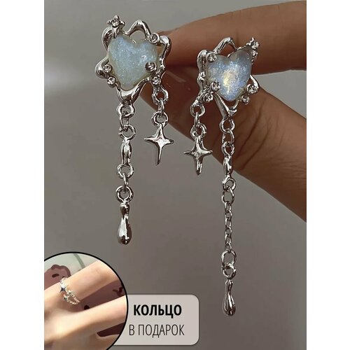 Серьги каффы, пусеты, перламутровый