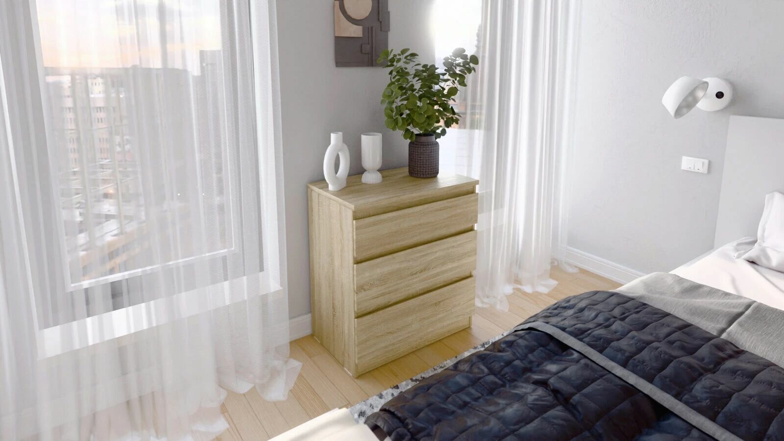 Комод 3 ящика Tim (Тим) 065*072*040 Сонома — фото 1