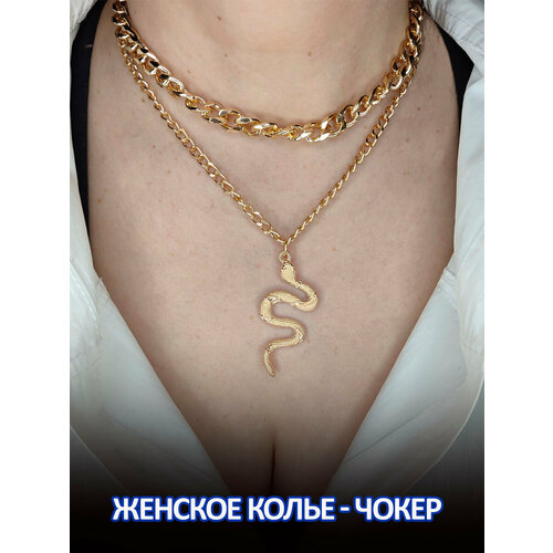 Колье Fashion jewelry длина 36 см золотистый 347₽