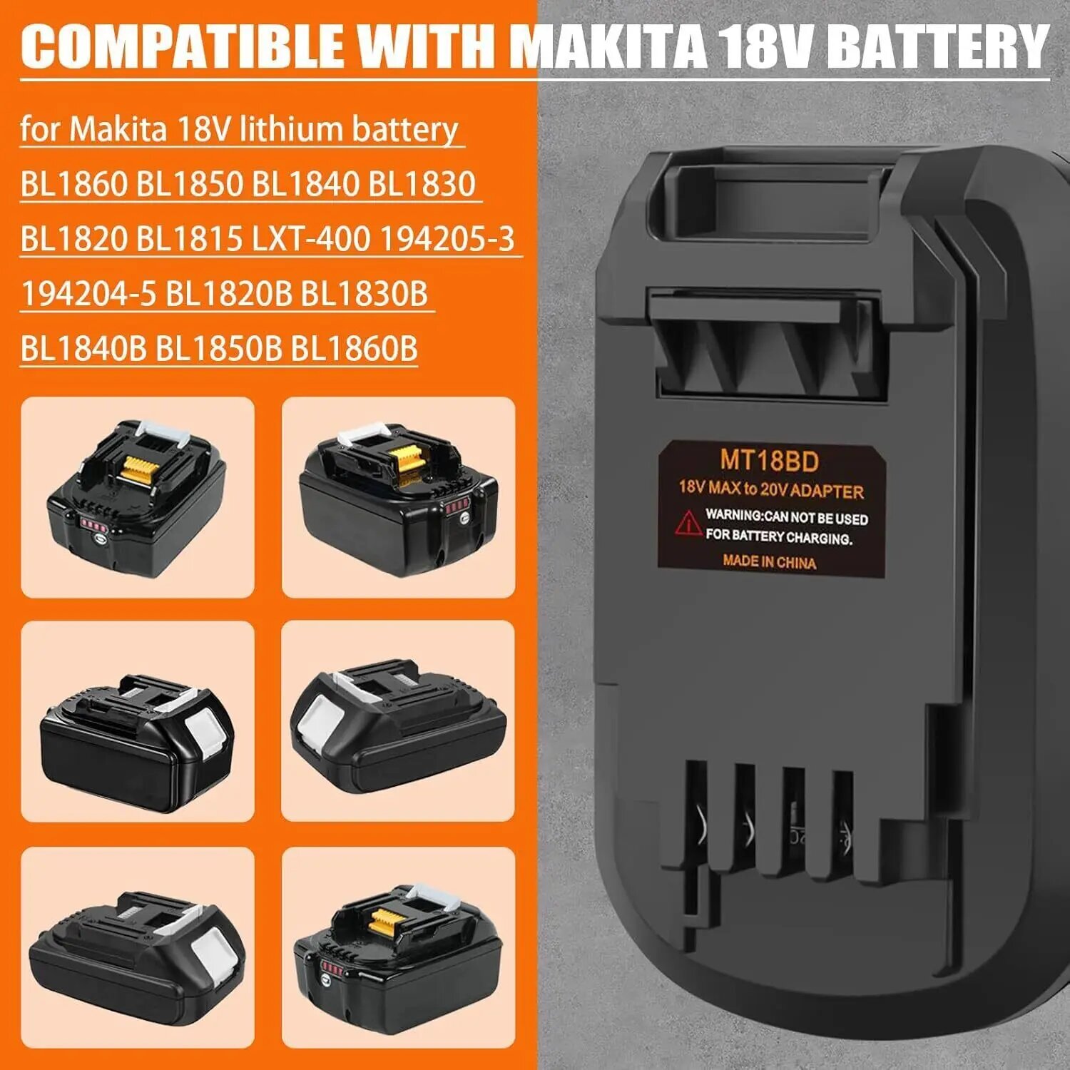 Аккумуляторный адаптер XMSJ для инструмента Black & Decker 20 В от Makita 18 В — фото 1