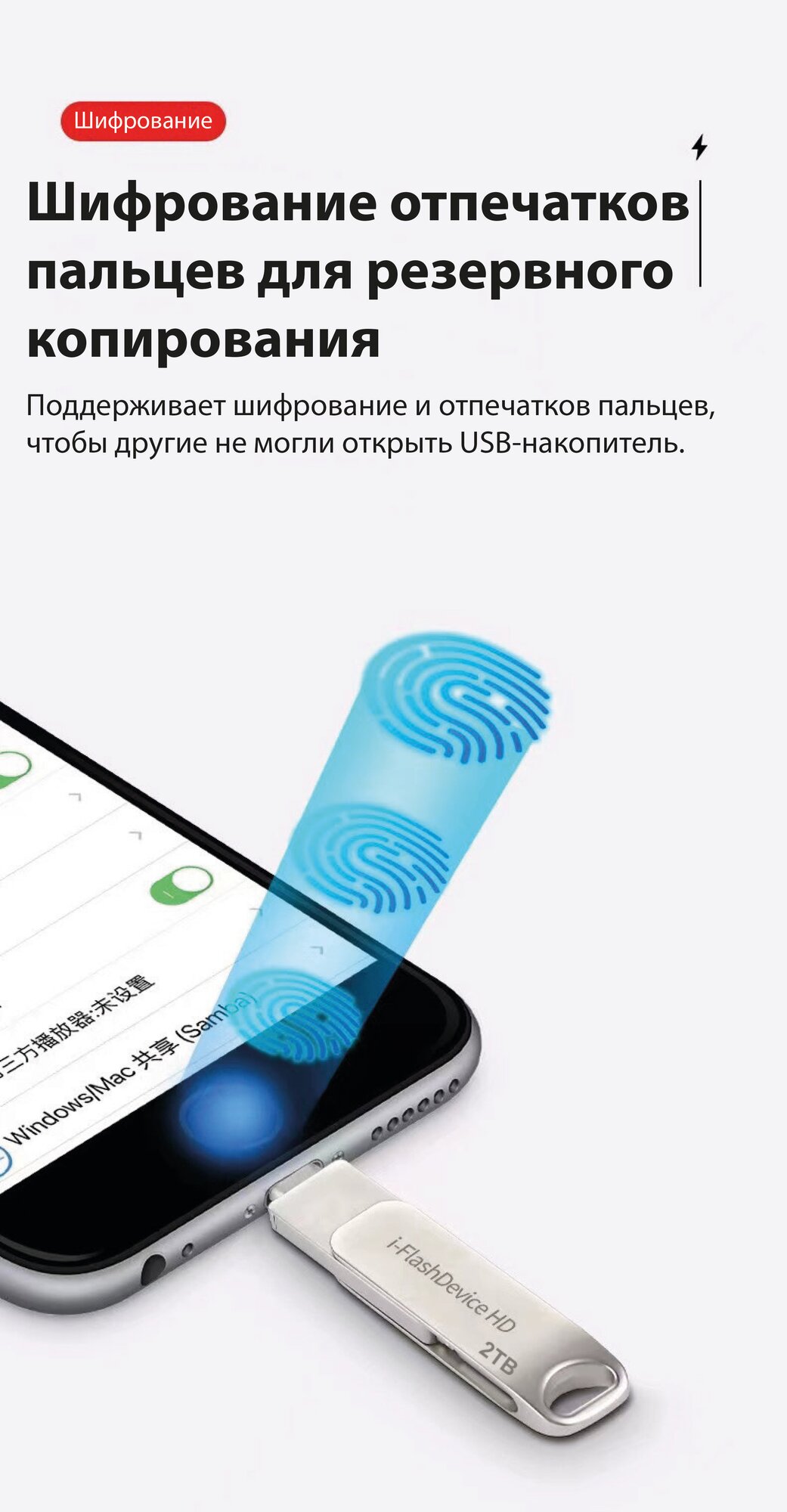 USB Переходник, Флеш-накопитель 2 TB, i-Flash Device 4 в 1, флешка для телефона. Разъемы: Lightning, Type-C, Micro USB и USB. — фото 1