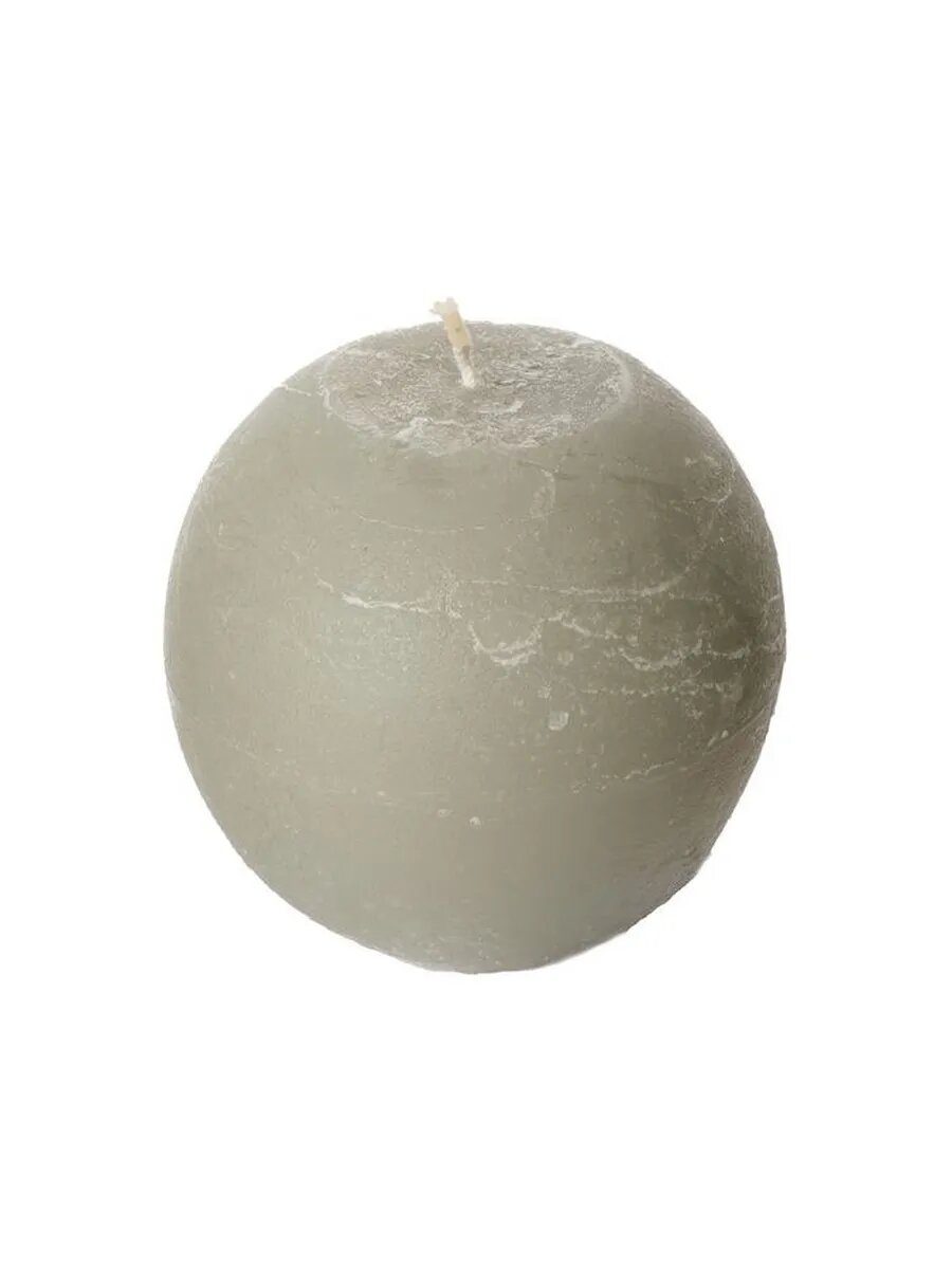 Свеча шар рустик D80 Светло-серый