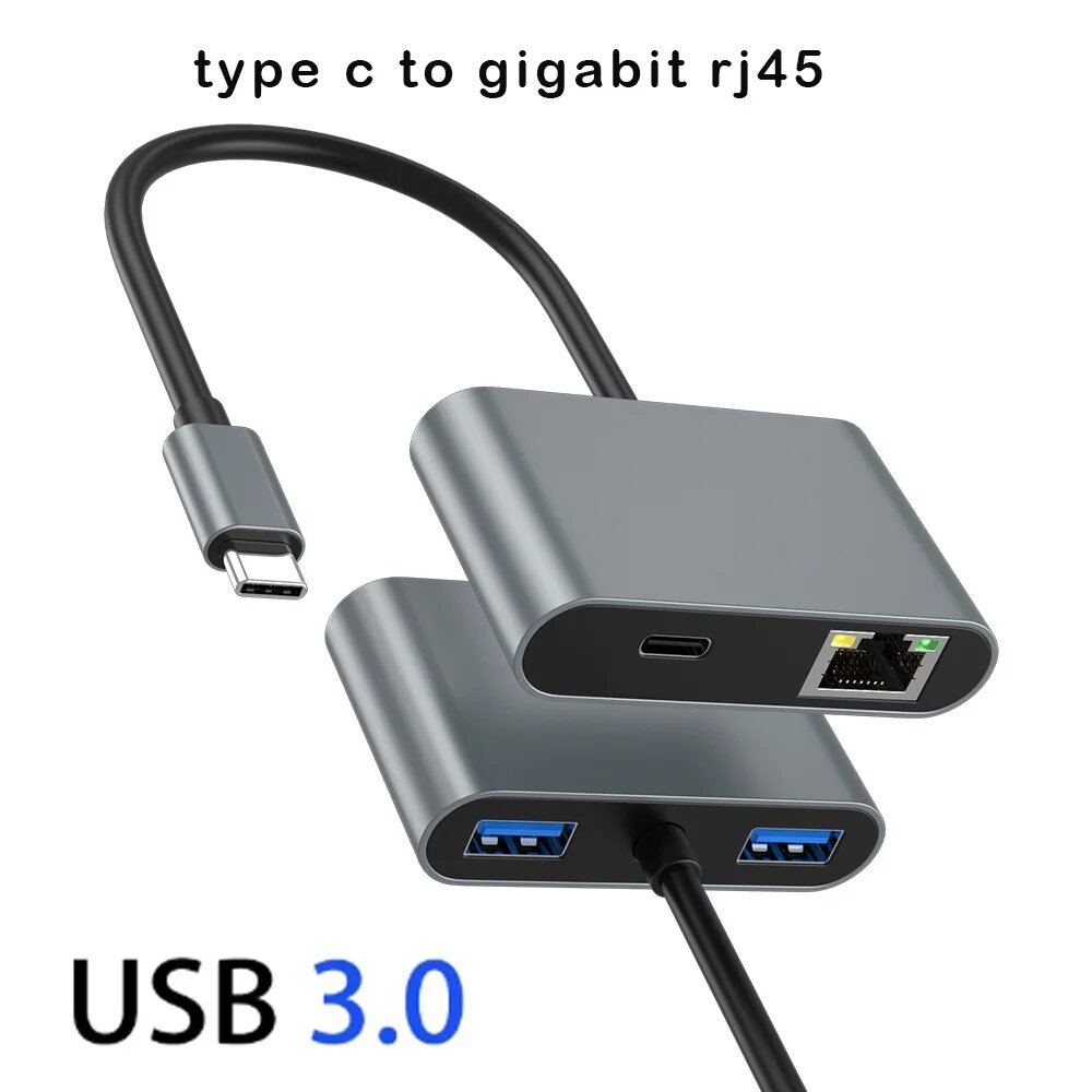 ICANING Адаптер USB C к Ethernet 1000 Мбит/с 60 Вт — фото 1