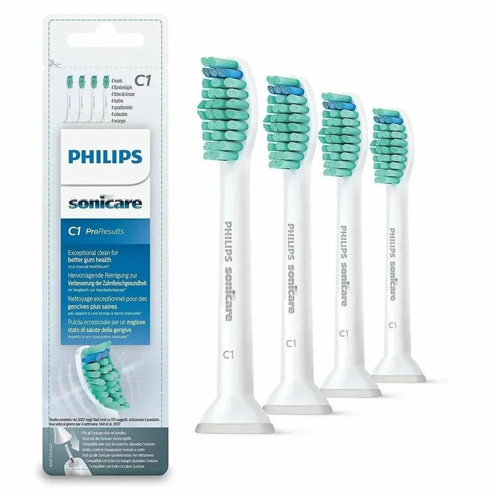 Насадки для электрической зубной щетки Philips C1 Sonicare ProResult HX6014/07 белые бирюзовые 4 шт