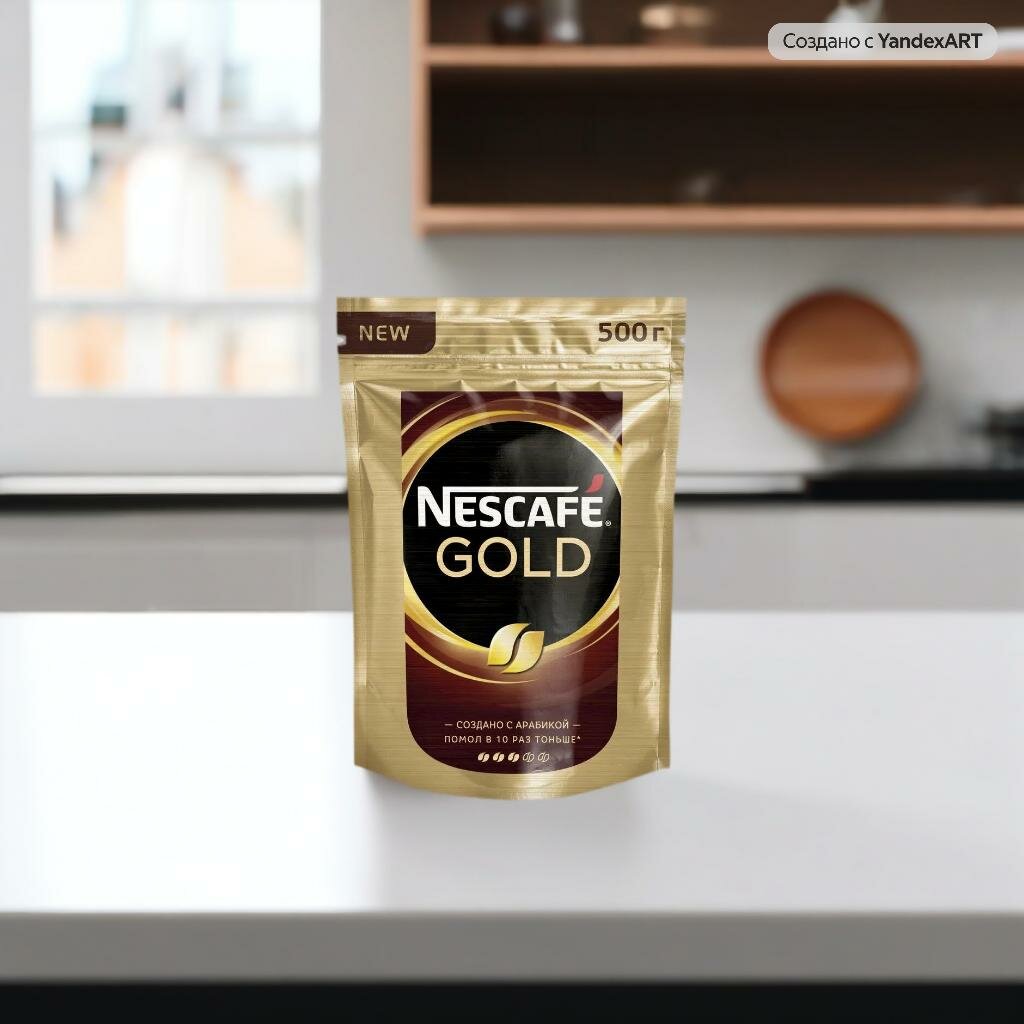 Кофе растворимый Nescafe "Gold", сублимированный, в мягкой упаковке,500 гр. — фото 1