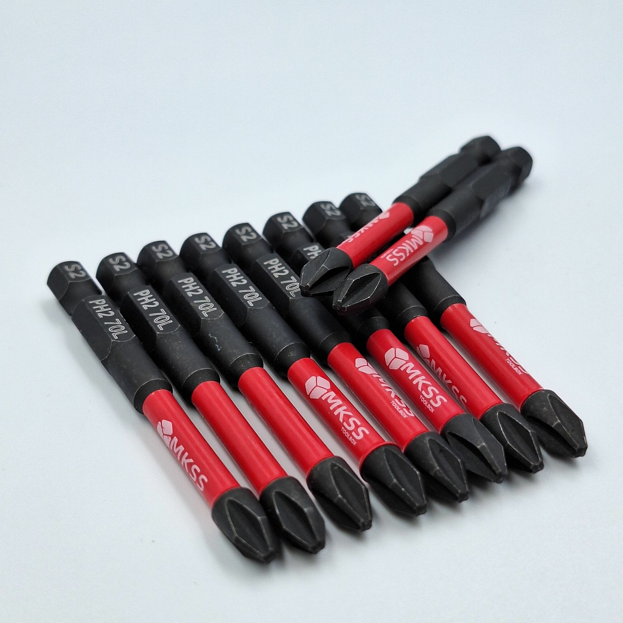 Бита торсионная магнитная PH2x70 мм набор 10 штук MKSS