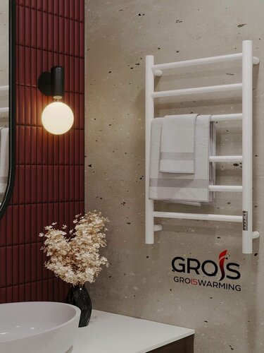 Изображение товара Полотенцесушитель электрический, Grois, Agata GR-158 лесенка, 40x70 см, белый, универсальный монтаж