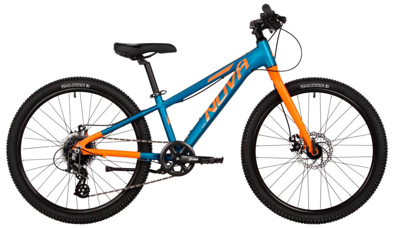 Подростковый велосипед Novatrack Extreme Rigid Disc 24" (2025) 11" Бирюзово-оранжевый (137-152 см)