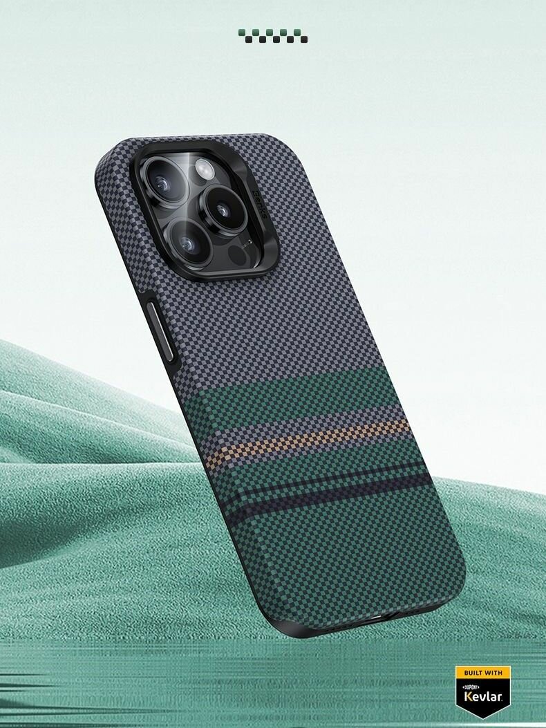 Карбоновый чехол на iPhone 15 Pro Max с MagSafe / Benks / Aurora ArmorPro
