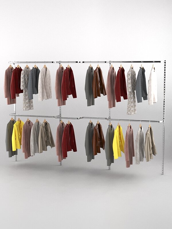 Настенная торговая система "Global" №2 с поручнями (3600мм). Производитель товара - компания Westcom.