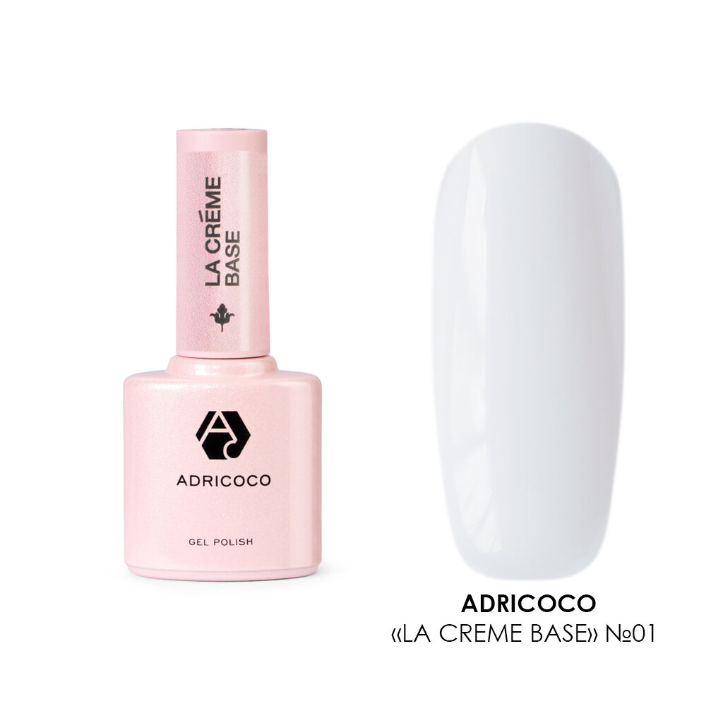 Adricoco, La creme base - камуфлирующая база №01 (молочный белый), 10 мл