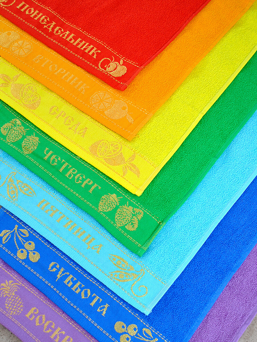 Набор кухонных махровых полотенец Неделька 35*60 (набор 7 шт) 35х60 - 7 шт.