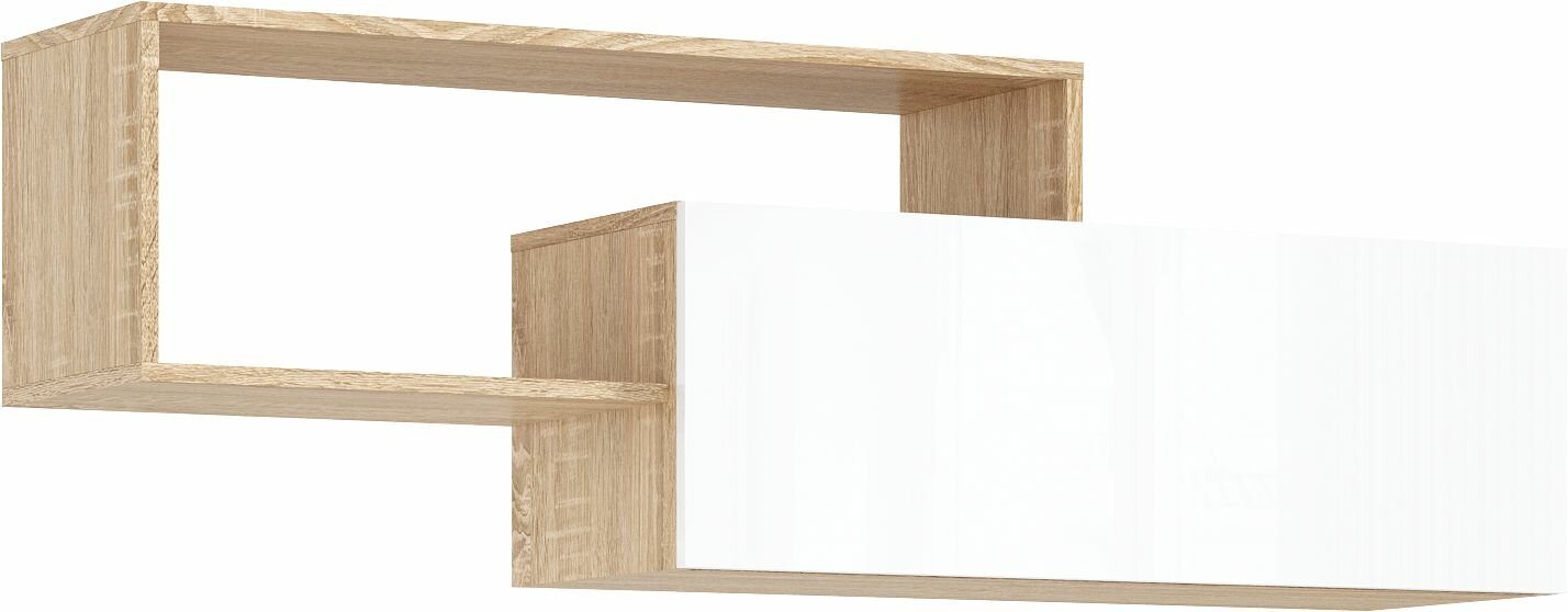 Челси Полка 2-х ярусная (Белый глянец сонома) (Миф)