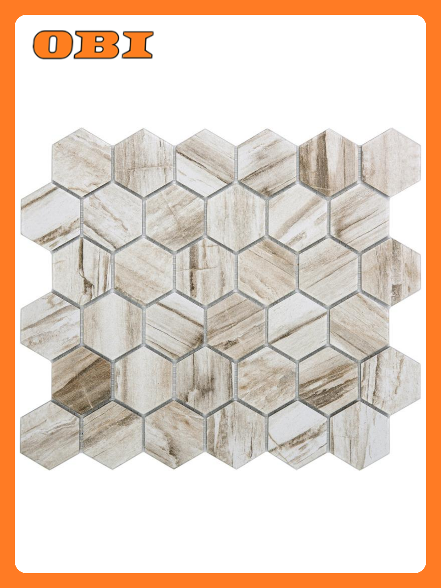 Керамическая мозаика Соты серая 282х325 см основа сетка из полиэстера