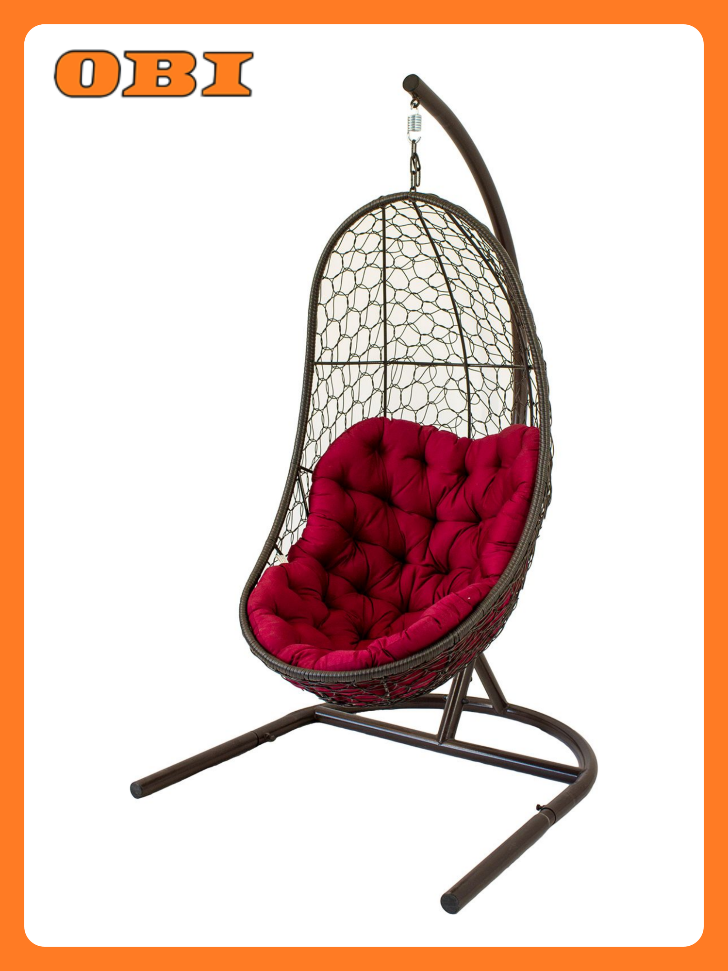 Кресло подвесное Неаполь искусственный ротанг текстиль 200x80x80 см