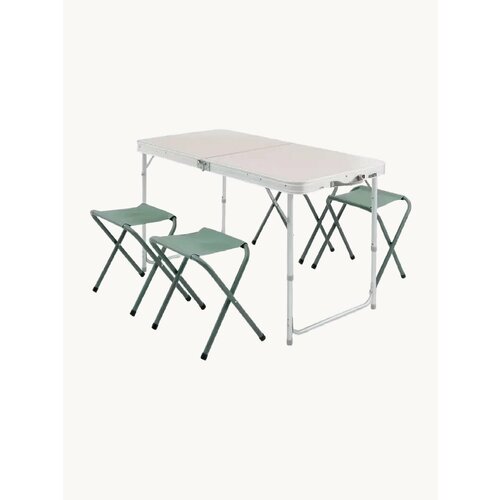 Набор для кемпинга складной стол + 4 стула бежевый Quechua 300