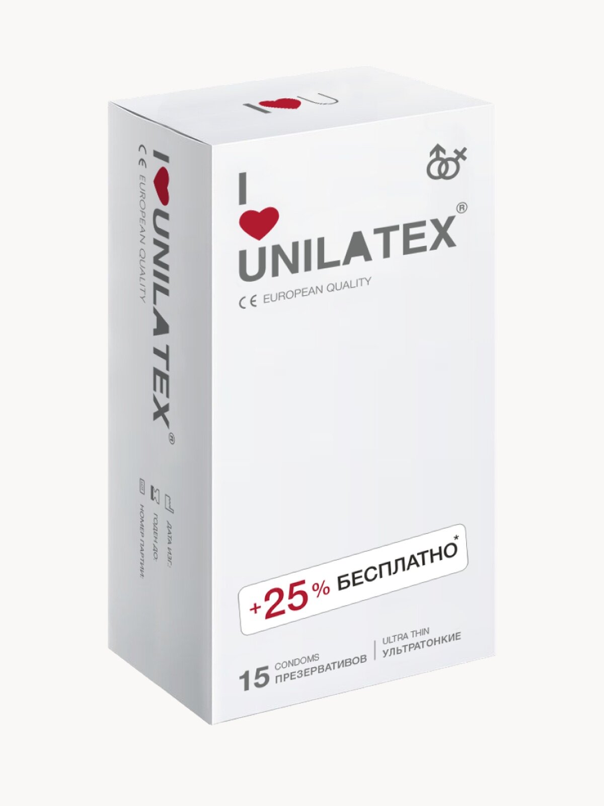 Unilatex / Презервативы Unilatex Ultra Thin 12+3 шт, ультратонкие.