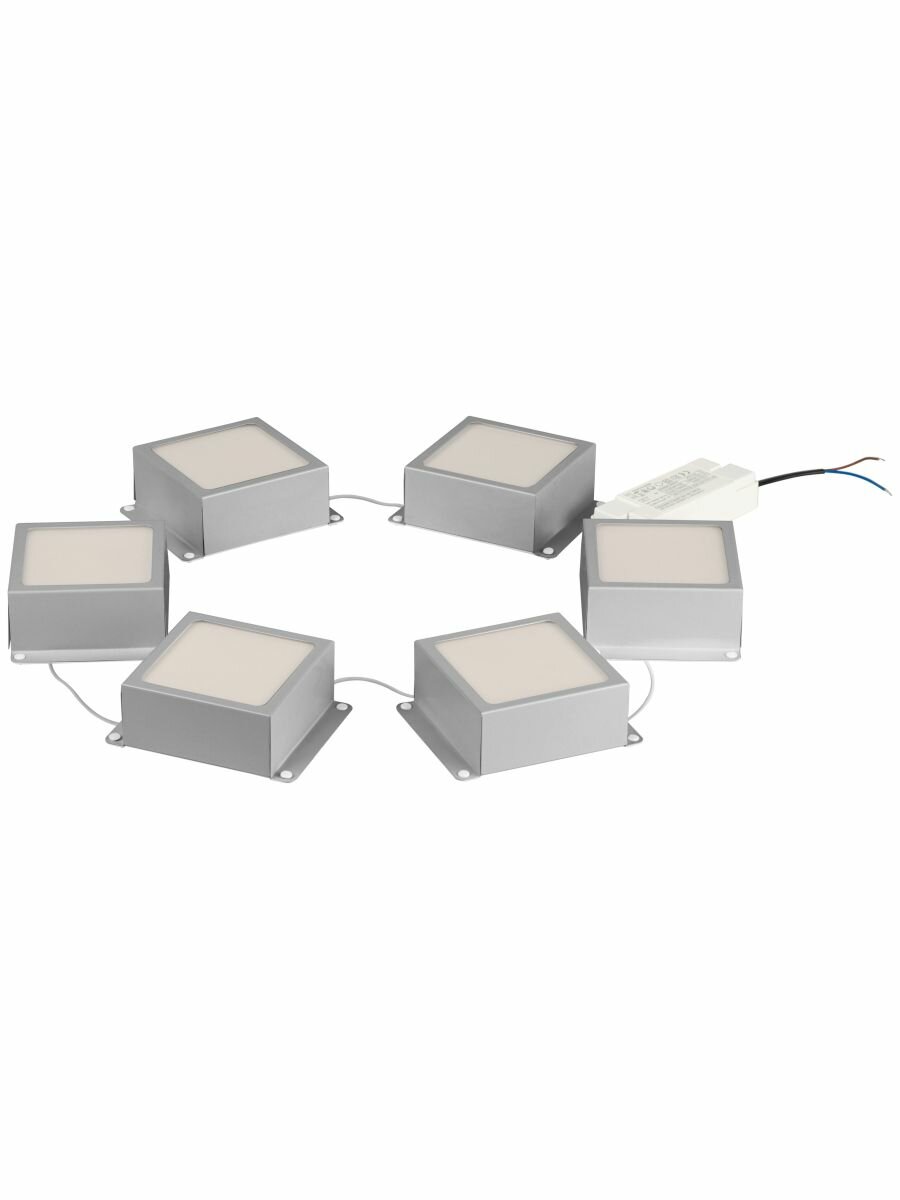 Светильник светодиодный ЭРА SPO-646-3-5K-S6 с драйвером 36Вт 5000К грильято металлик 6 кубиков