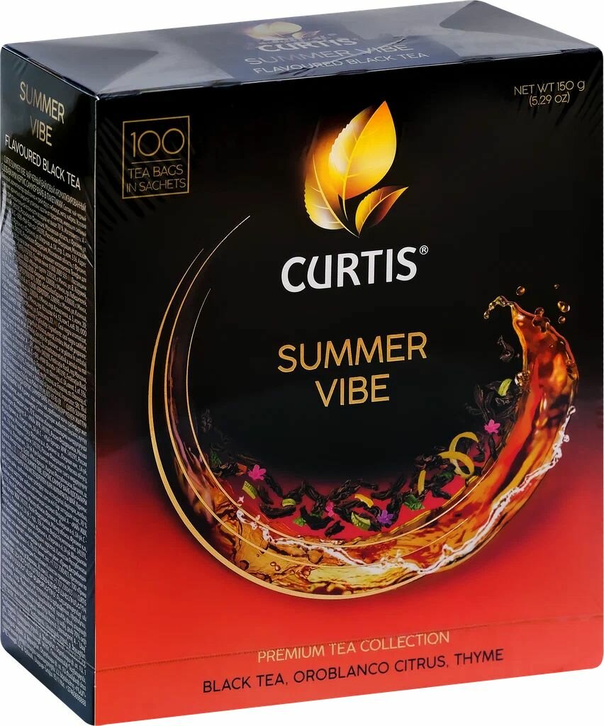 Чай черный Curtis Summer Vibe в пакетиках, 100 пак