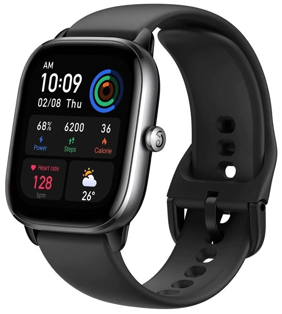 Умные часы Amazfit Gts 4 Mini New 20мм GPS Чёрная полночь (Graphite Black)