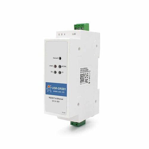 Конвертер интерфейса RS232 в Ethernet на DIN USR-DR301