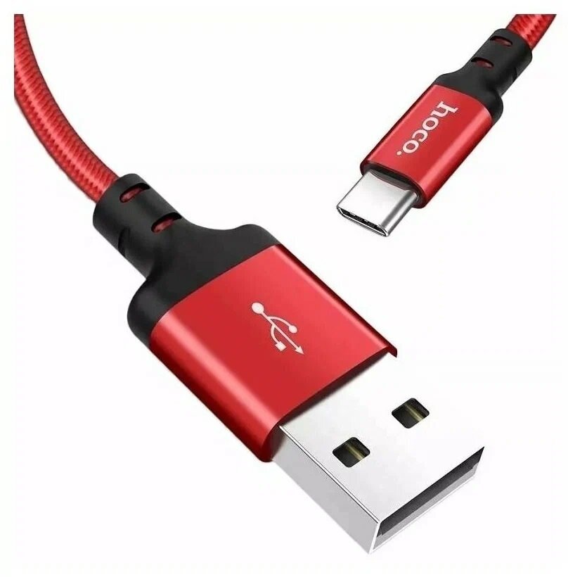 USB кабель HOCO X14 Times Speed Type-C 3А 1м нейлон (красный)
