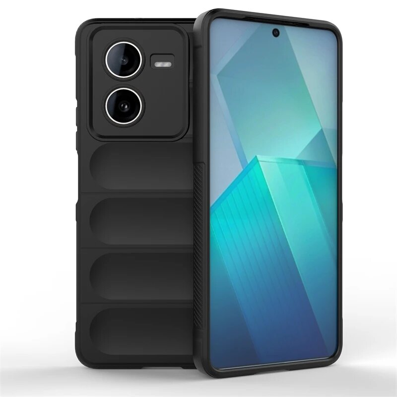 Противоударный чехол для телефона Vivo iQOO Z8, противоскользящий силиконовый чехол с полным краем для Vivo iQOO Z8, чехол для Vivo iQOO Z8 Z8X, Black, For Vivo iQOO Z8