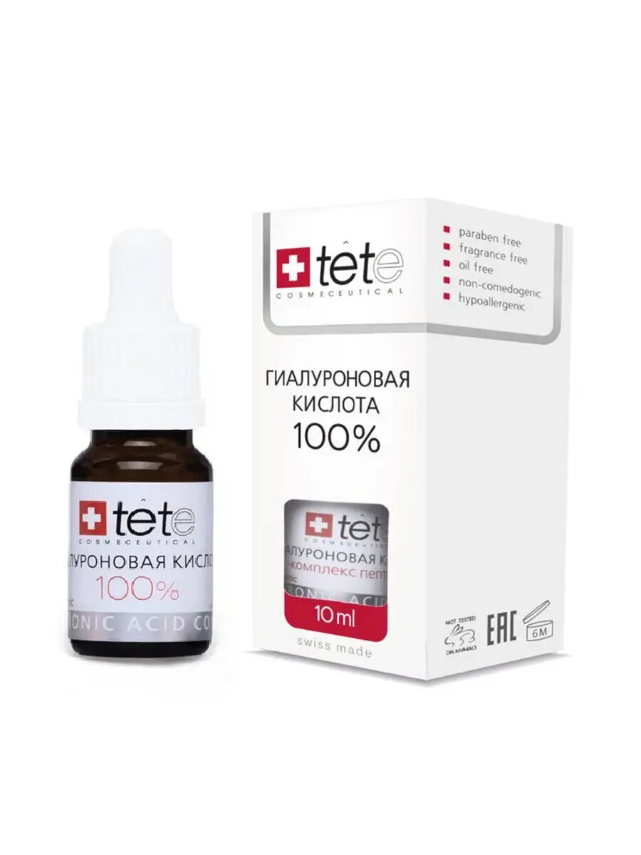 Картинки Мини гиалуроновая кислота 100% Tete Cosmeceutical Hyaluronic Acid, 10мл