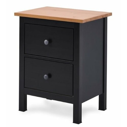 Тумба прикроватная Хемнэс Hemnes Кымор черный и светло-коричневый 54х66 см 8990₽