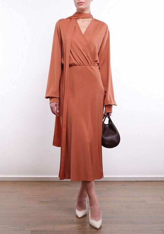 Платье SPORTMAX Весна-лето 2023, размер 40IT, терракот