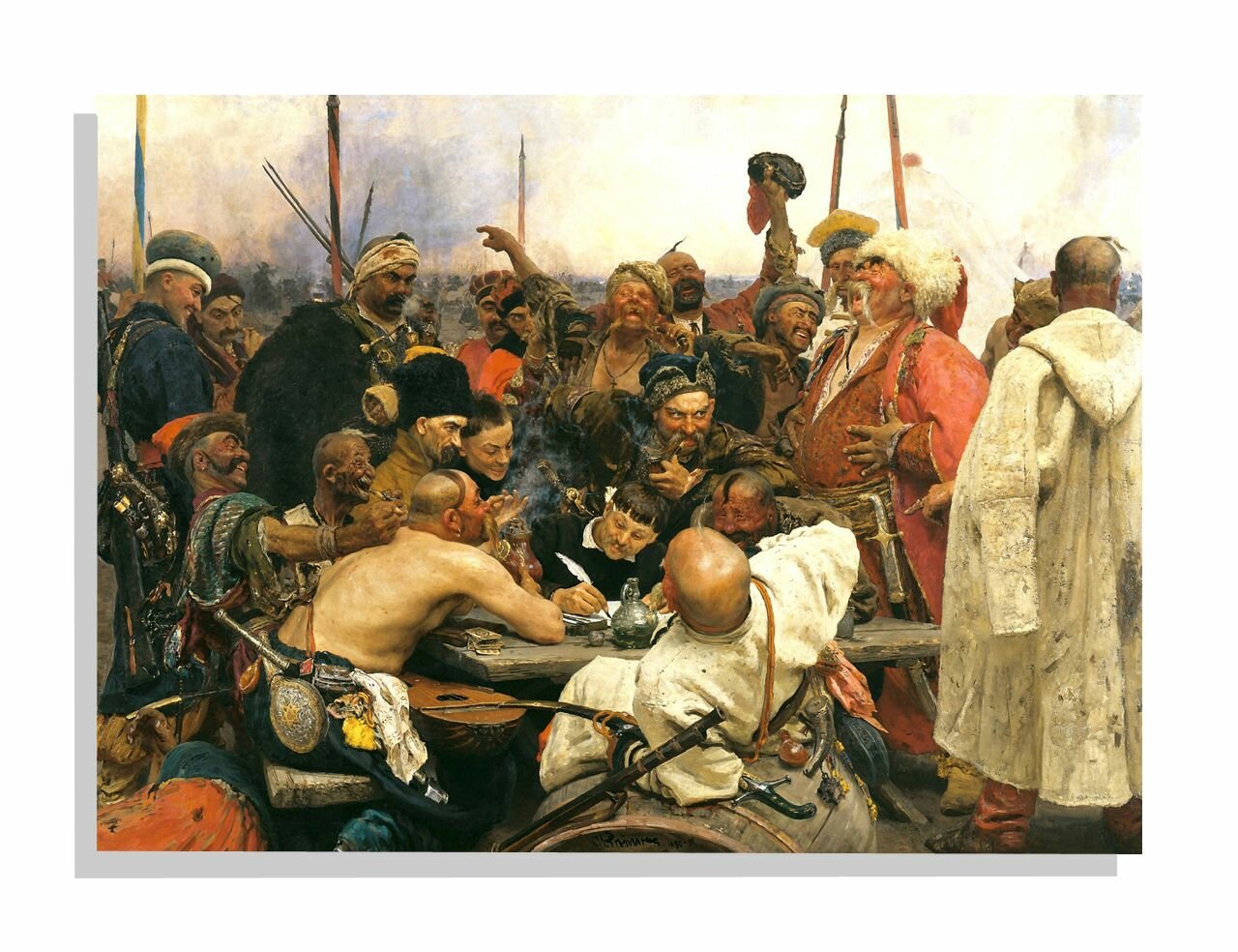 Картина на холсте Казаки пишут письмо турецкому султану - Илья Репин