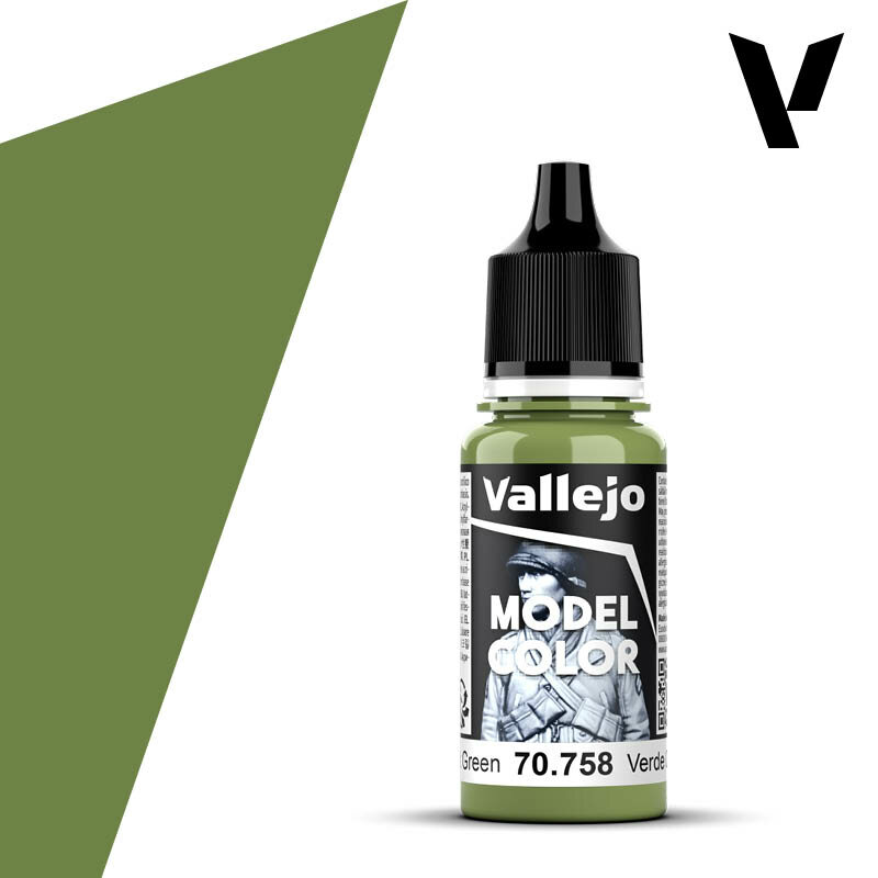 Краска 70758 Vallejo серии Model Color Bright Green (Ярко - Зеленый) 18ml