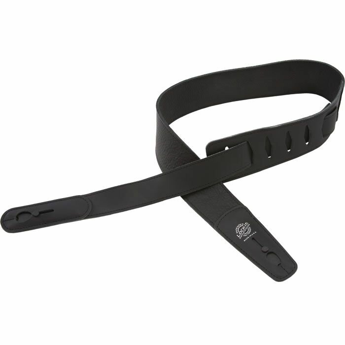 Ремень для гитары с блокировкой, кожа, чёрный, Lock-It Straps, D'Andrea LIS-038-L2.75-BLK