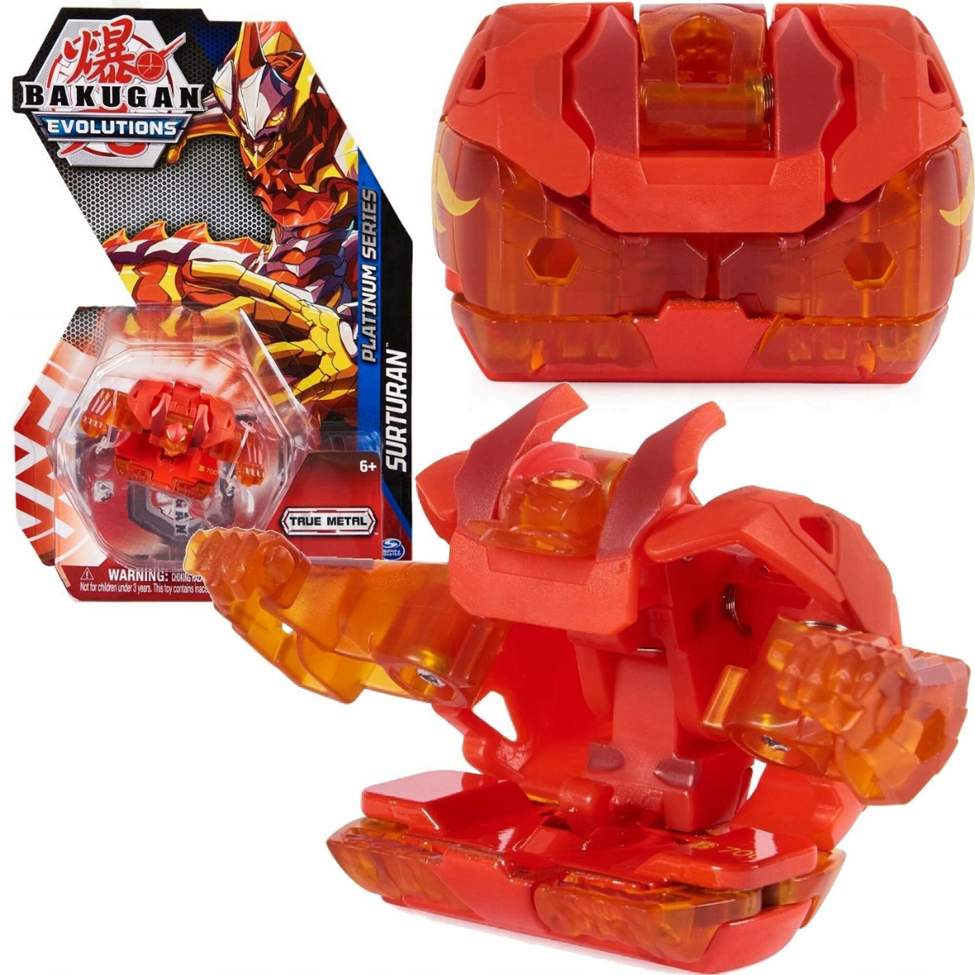 Фигурка Bakugan Evolutions Platinum SURTURAN - Игровой набор Платиновый Суртуран фигурка + карта - Бакуган 6063393, 20138065