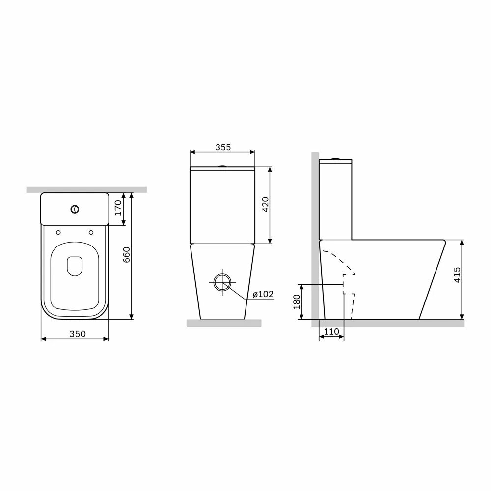Унитаз-компакт AM.PM Spike Flash Clean C9S8601SC, безободковый, сиденье с микролифтом, двойной смыв - фото №4