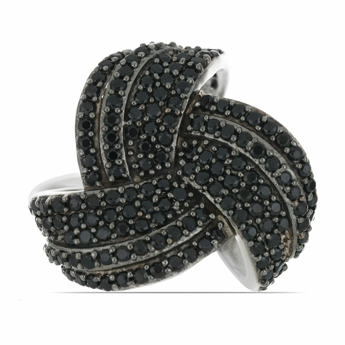 Кольцо тонкое, серебро, 925 проба, родирование, шпинель